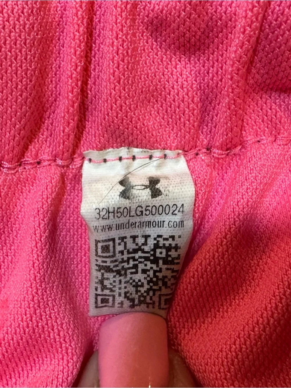 Under Armour Youth Hot Pink Athletic Shorts with Black Waistband